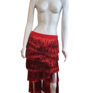 Calça franja metalizada fenda
