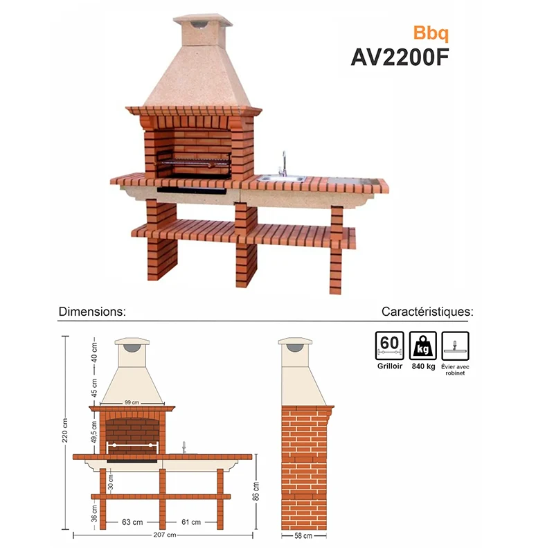 Barbecue com lava-loiças inox AV2200F - Image 7