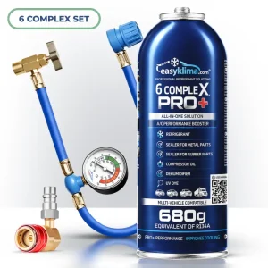EasyKlima 6 CompleX PRO+ kit de recarga A/C automóvel 6em1 – R134a, HP/LP