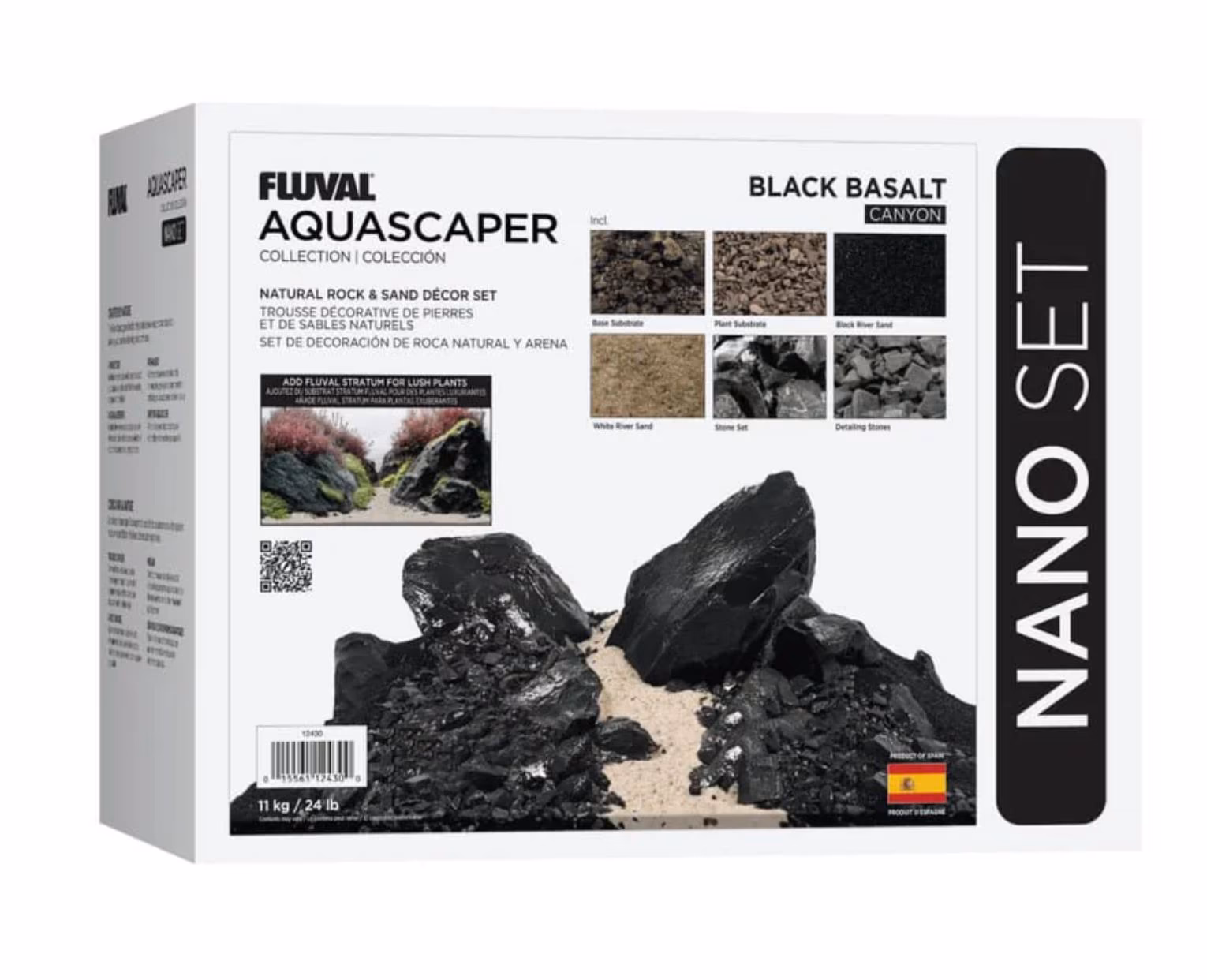 Fluval Aquascaper Kit Preto – Pedras e Grava Natural