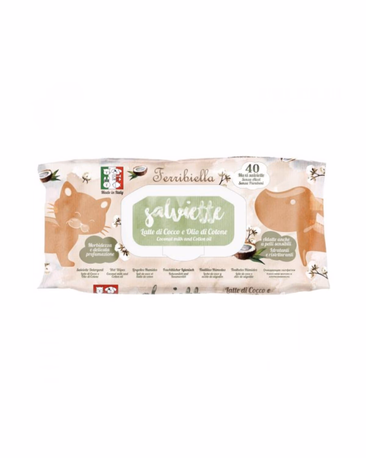 Toalhitas Leite De Coco E Óleo De Algodão Ferribiella