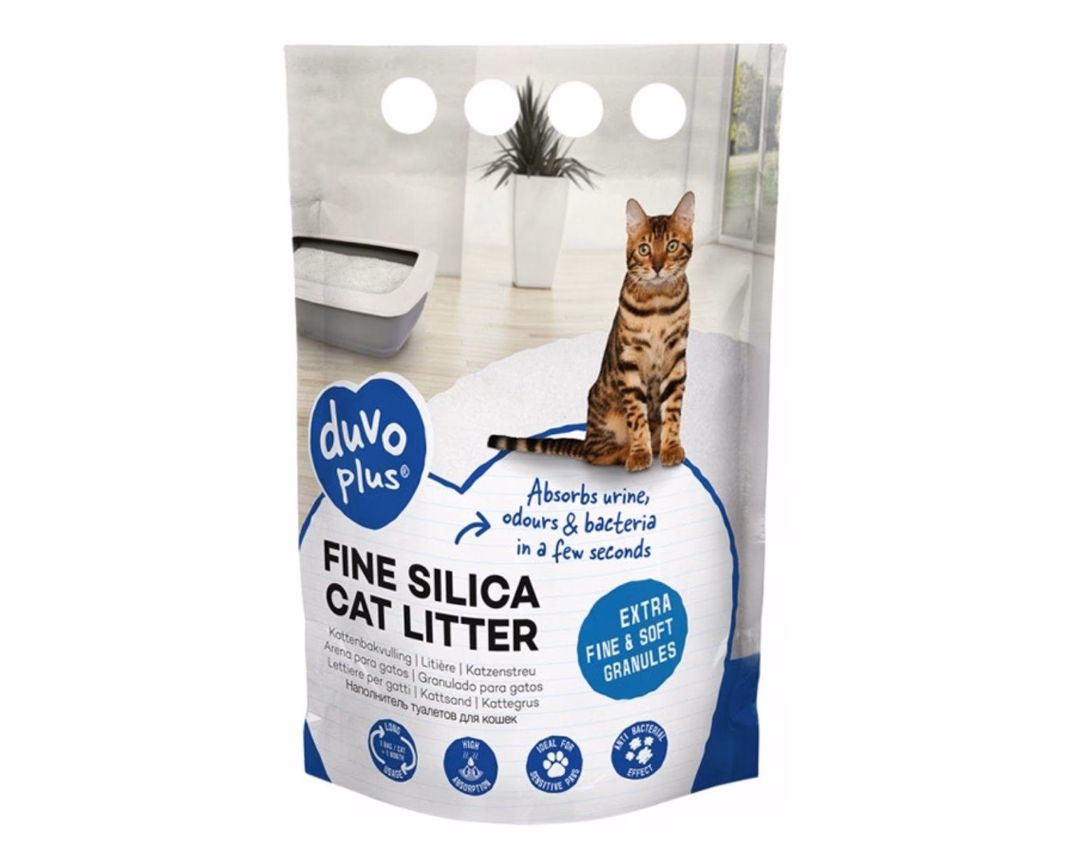 Areia Sílica Extra Fina para Gato Adulto Duvo Plus