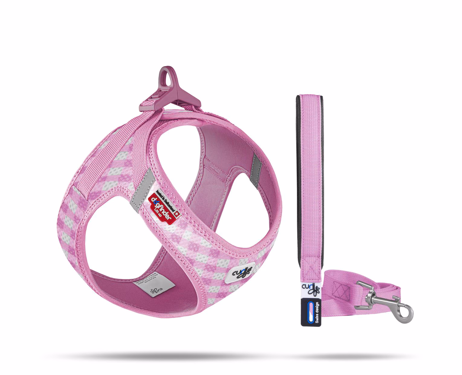 Peitoral com Trela Curli Clasp Cachorro Rosa