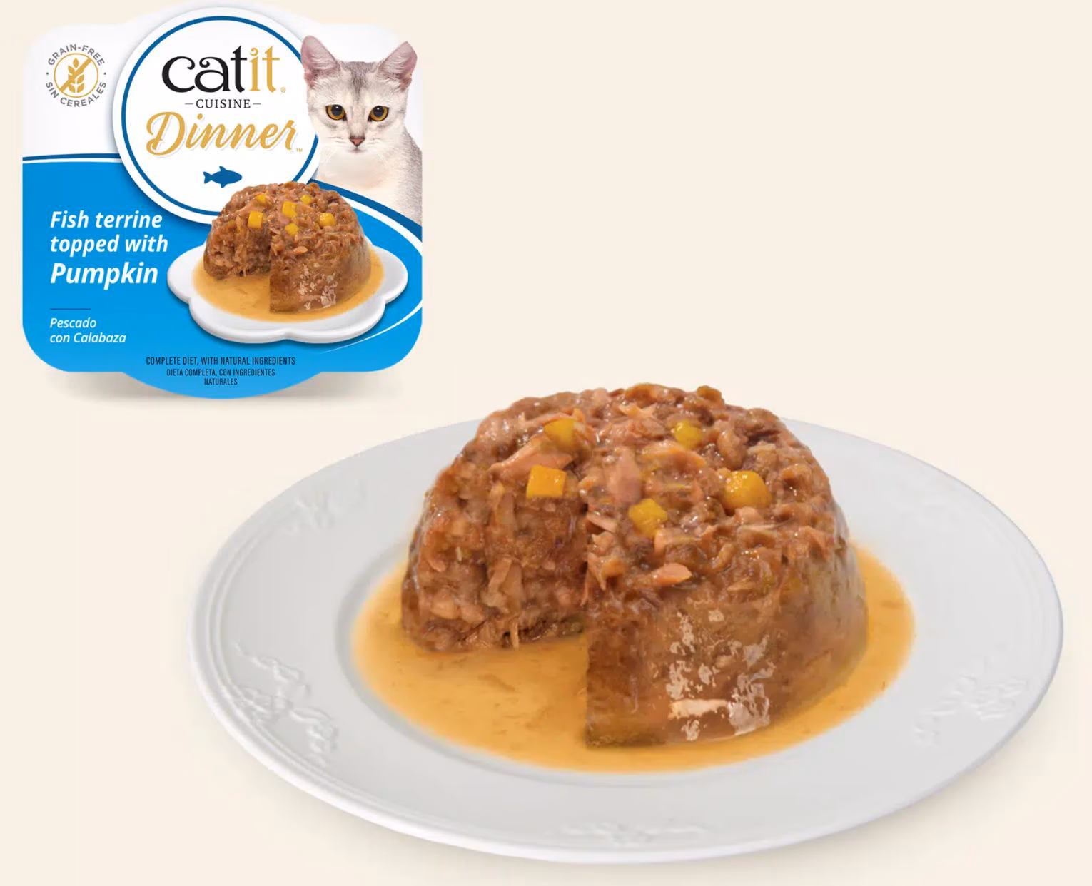 Catit Cuisine Dinner Peixe com molho de Abóbora 75g - Image 2