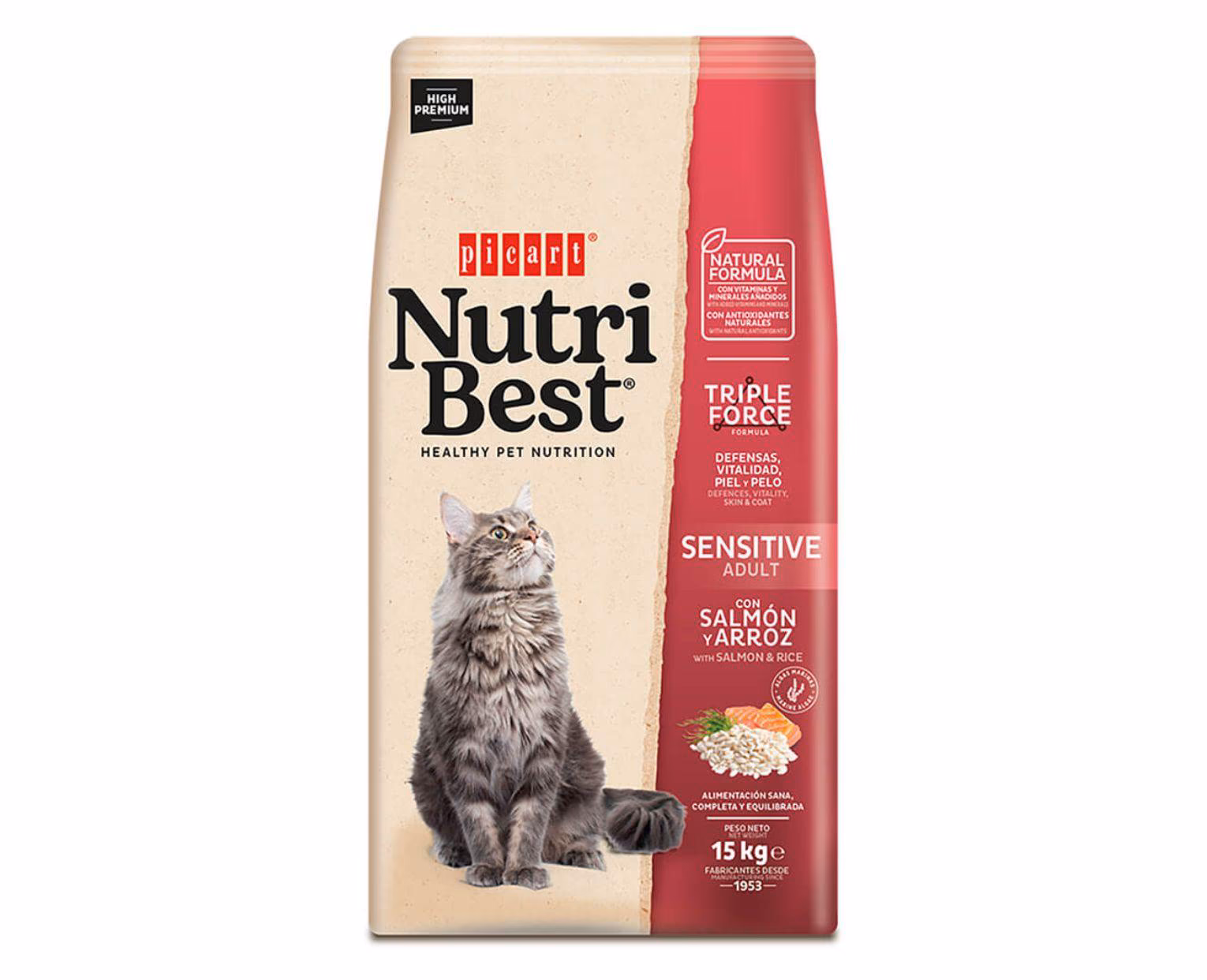 Picart Nutribest Sensitive Salmão & Arroz – Ração para Gato Adulto com Sensibilidades - Image 2