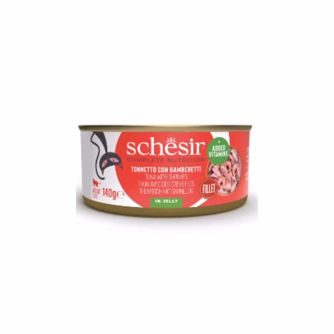 Schesir Cat Atum com Gambas em Gelatina para Gatos 140g