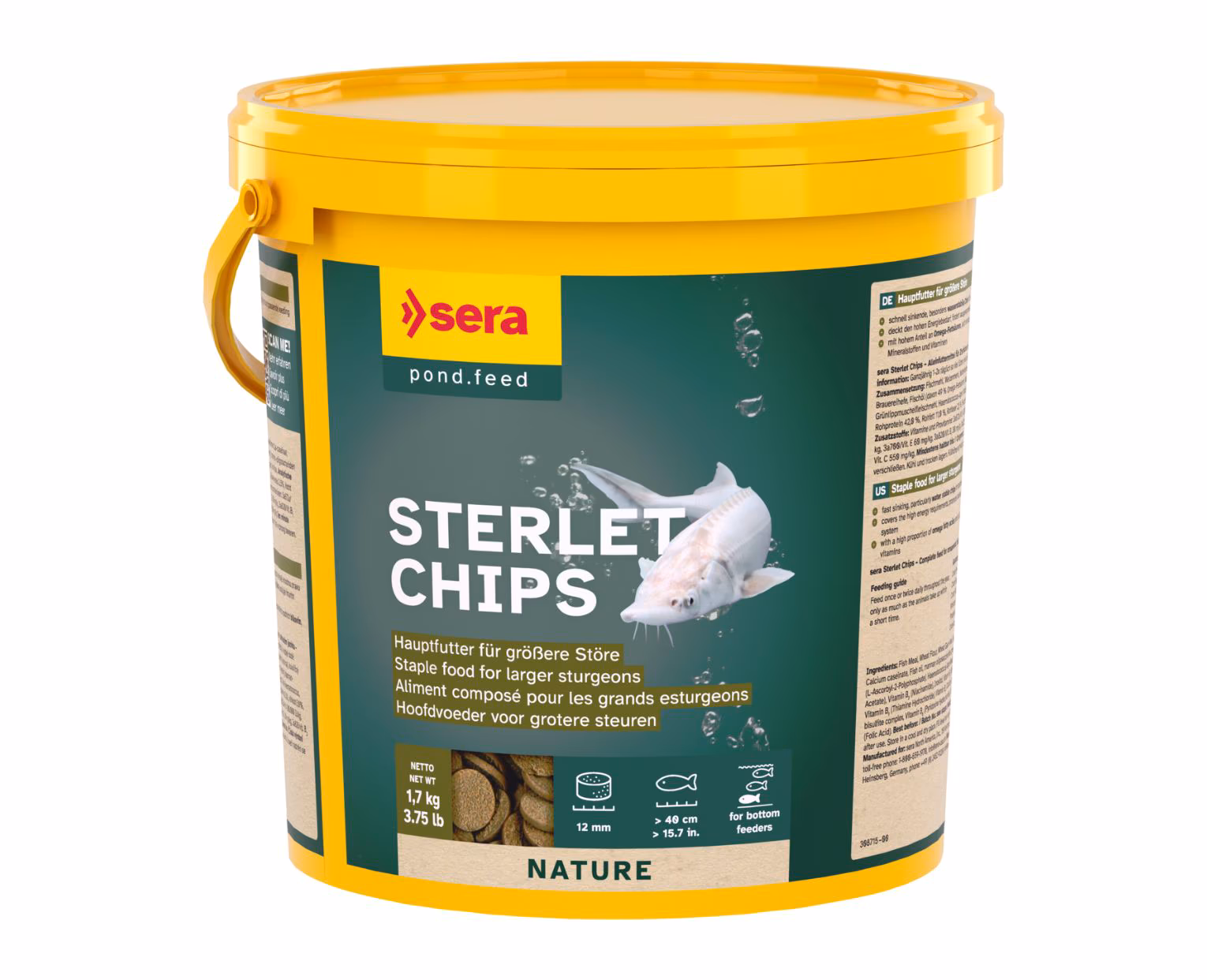 sera Sterlet Chips – Alimento Afundável para Esturjões grande de Lago